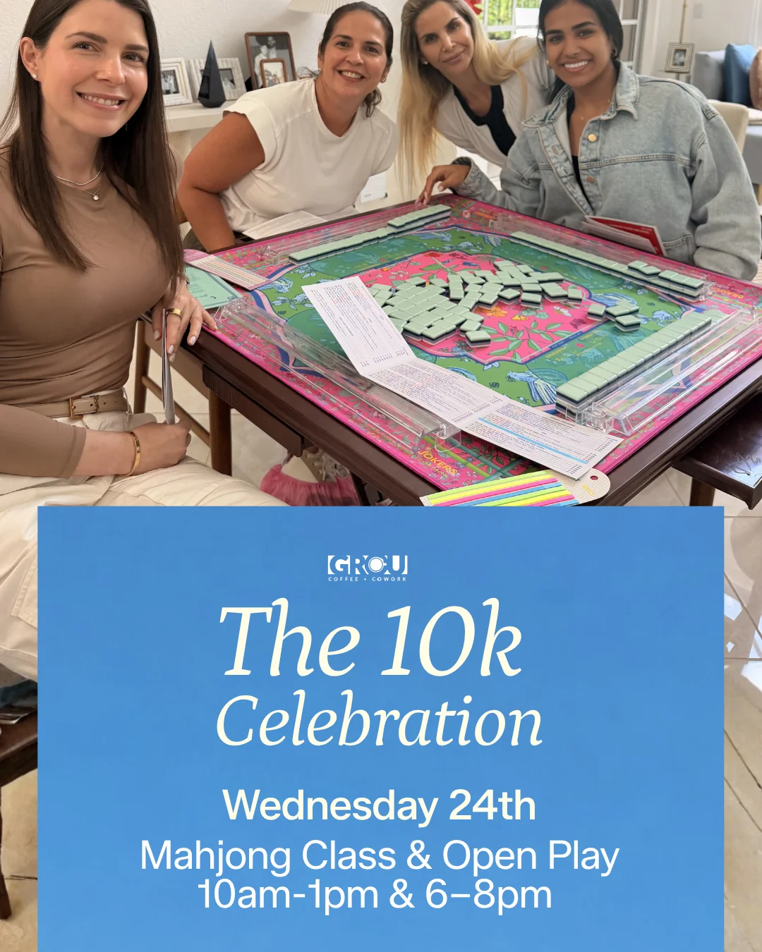 Celebración 10K · Clase de Mahjong y Juego Libre